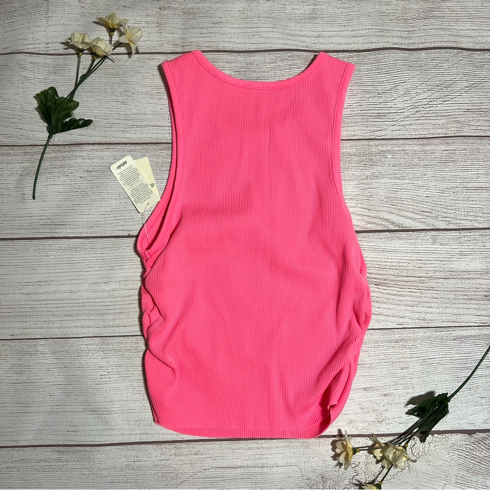 Aerie Rouchy Rib Tank Top in Coral Sun - Picture 8 of 11